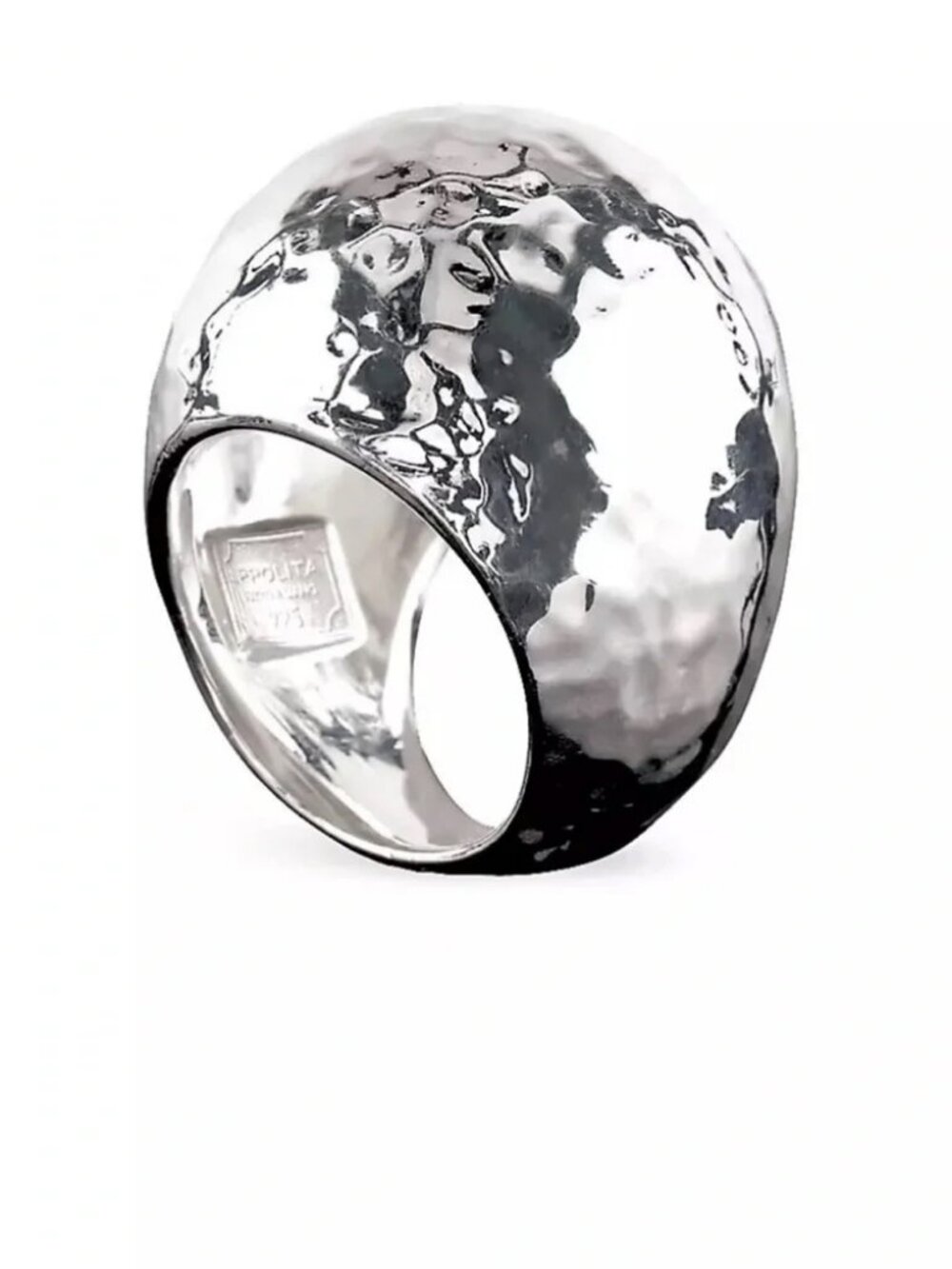 IPPOLITA Hammered Dome Ring in Sterling Silver.
